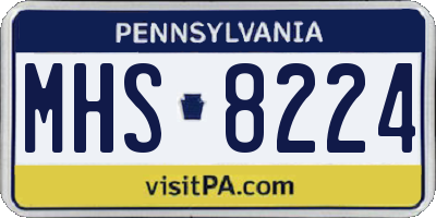 PA license plate MHS8224