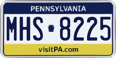 PA license plate MHS8225
