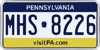 PA license plate MHS8226