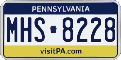 PA license plate MHS8228