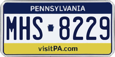 PA license plate MHS8229