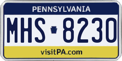 PA license plate MHS8230