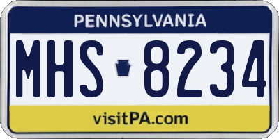 PA license plate MHS8234