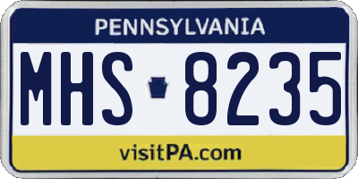 PA license plate MHS8235