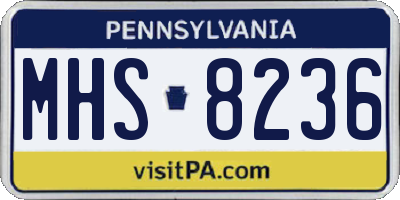 PA license plate MHS8236