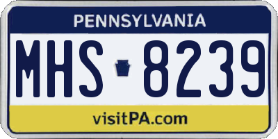 PA license plate MHS8239