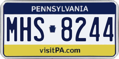 PA license plate MHS8244