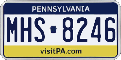PA license plate MHS8246