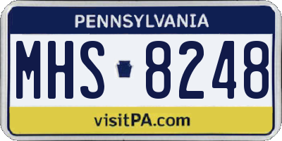 PA license plate MHS8248
