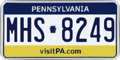 PA license plate MHS8249