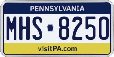 PA license plate MHS8250