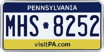 PA license plate MHS8252