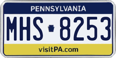 PA license plate MHS8253