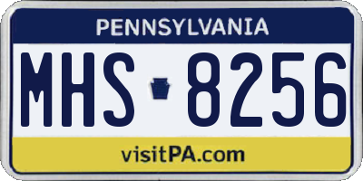 PA license plate MHS8256
