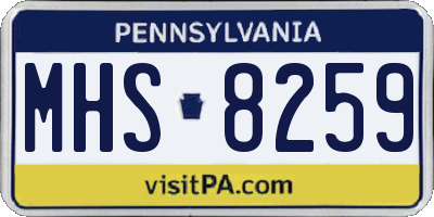 PA license plate MHS8259