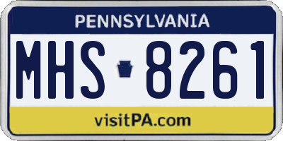 PA license plate MHS8261
