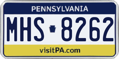 PA license plate MHS8262