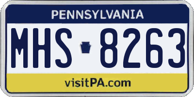 PA license plate MHS8263