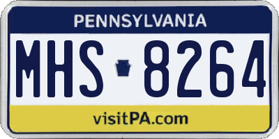 PA license plate MHS8264
