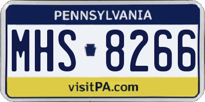 PA license plate MHS8266