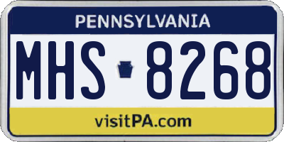 PA license plate MHS8268