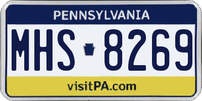 PA license plate MHS8269