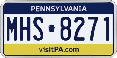 PA license plate MHS8271