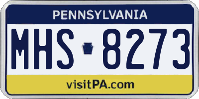 PA license plate MHS8273