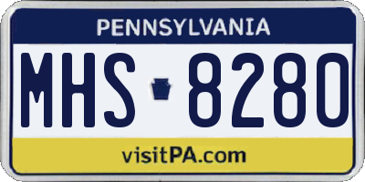 PA license plate MHS8280