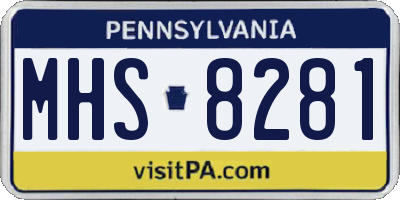 PA license plate MHS8281