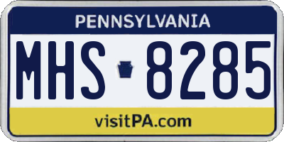 PA license plate MHS8285