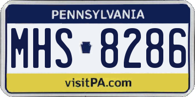 PA license plate MHS8286