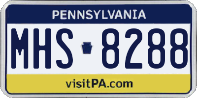 PA license plate MHS8288