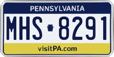 PA license plate MHS8291
