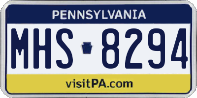 PA license plate MHS8294