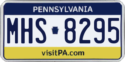 PA license plate MHS8295