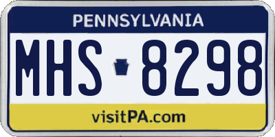 PA license plate MHS8298