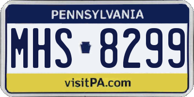 PA license plate MHS8299