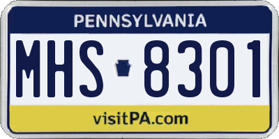 PA license plate MHS8301