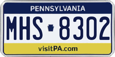 PA license plate MHS8302