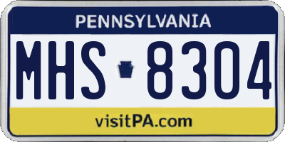PA license plate MHS8304