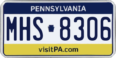 PA license plate MHS8306