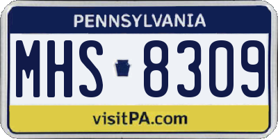 PA license plate MHS8309