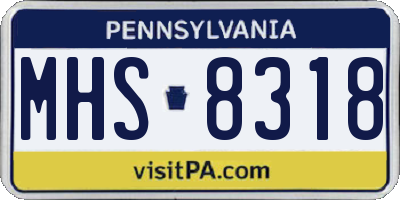 PA license plate MHS8318