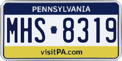 PA license plate MHS8319