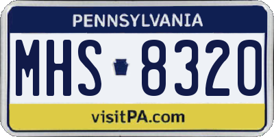 PA license plate MHS8320