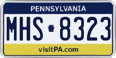 PA license plate MHS8323