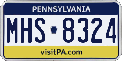 PA license plate MHS8324