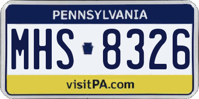 PA license plate MHS8326