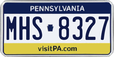 PA license plate MHS8327